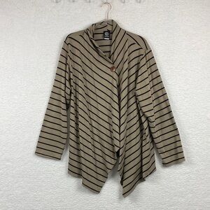 Bobeau Woman’s 2X Long Sleeve Asymmetrical Single Button Closure Cardigan.